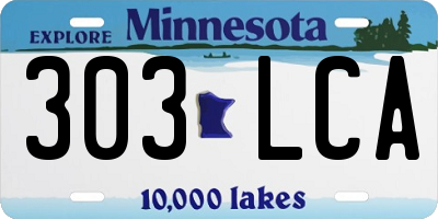 MN license plate 303LCA