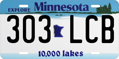 MN license plate 303LCB