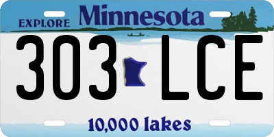 MN license plate 303LCE