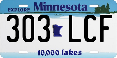 MN license plate 303LCF