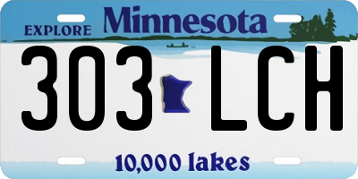 MN license plate 303LCH