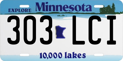 MN license plate 303LCI