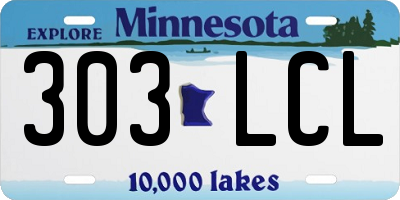 MN license plate 303LCL