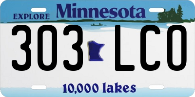 MN license plate 303LCO