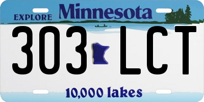 MN license plate 303LCT
