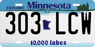 MN license plate 303LCW