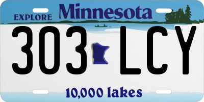 MN license plate 303LCY