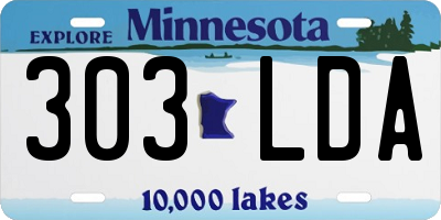 MN license plate 303LDA