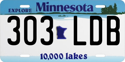 MN license plate 303LDB