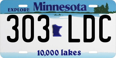MN license plate 303LDC