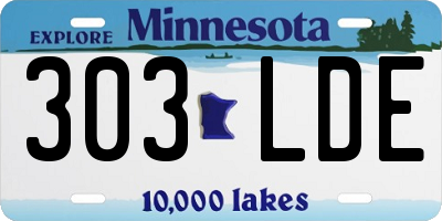 MN license plate 303LDE