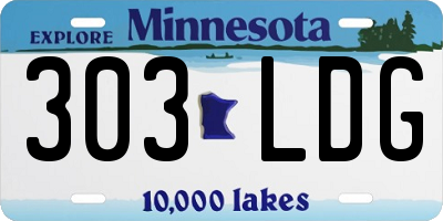 MN license plate 303LDG