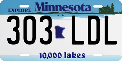 MN license plate 303LDL