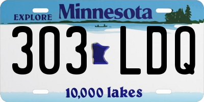 MN license plate 303LDQ