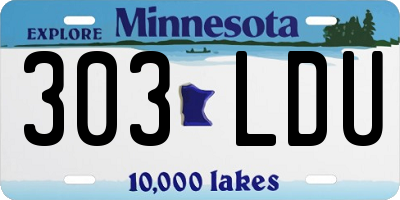 MN license plate 303LDU
