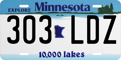 MN license plate 303LDZ