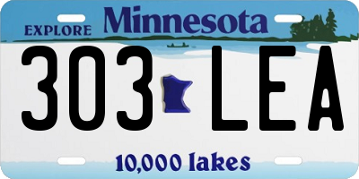MN license plate 303LEA