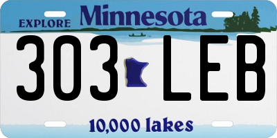 MN license plate 303LEB