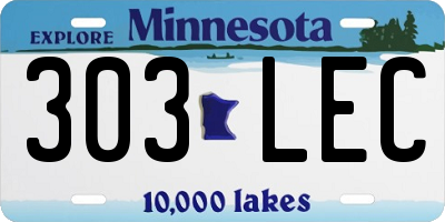 MN license plate 303LEC