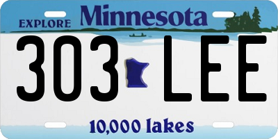 MN license plate 303LEE