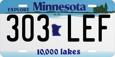 MN license plate 303LEF