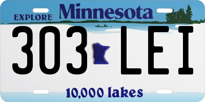 MN license plate 303LEI