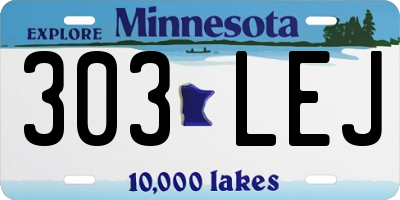 MN license plate 303LEJ