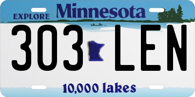 MN license plate 303LEN