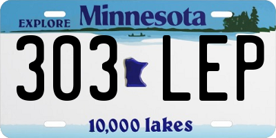 MN license plate 303LEP