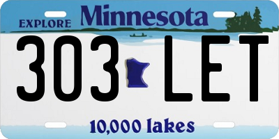 MN license plate 303LET