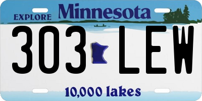 MN license plate 303LEW