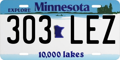 MN license plate 303LEZ