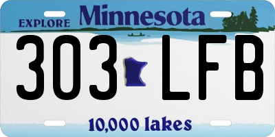 MN license plate 303LFB