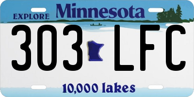 MN license plate 303LFC