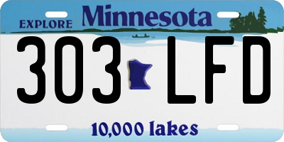 MN license plate 303LFD