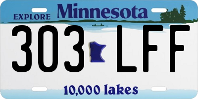 MN license plate 303LFF