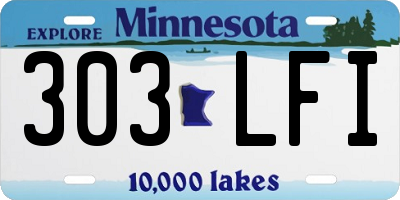 MN license plate 303LFI