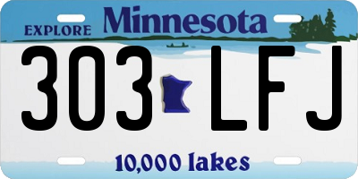 MN license plate 303LFJ