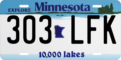MN license plate 303LFK