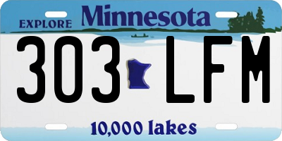 MN license plate 303LFM