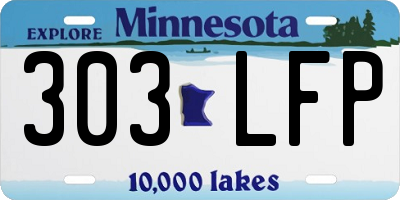 MN license plate 303LFP