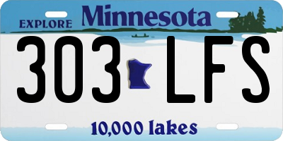 MN license plate 303LFS
