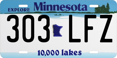MN license plate 303LFZ