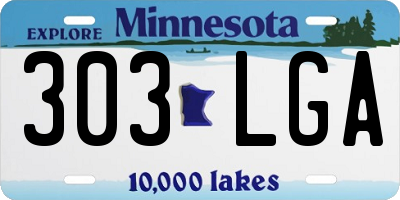 MN license plate 303LGA