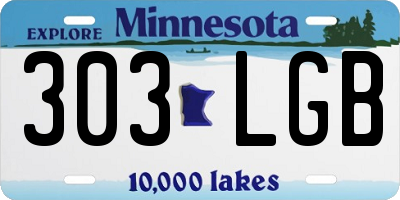 MN license plate 303LGB