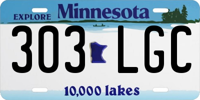 MN license plate 303LGC