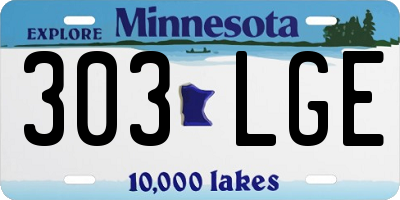 MN license plate 303LGE