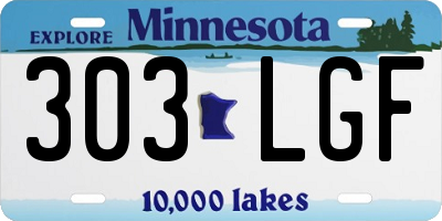 MN license plate 303LGF