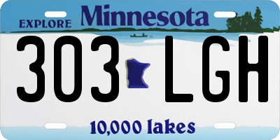 MN license plate 303LGH