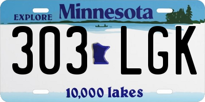 MN license plate 303LGK